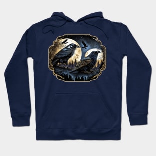 Huginn and Muninn Norse Ravens Hoodie